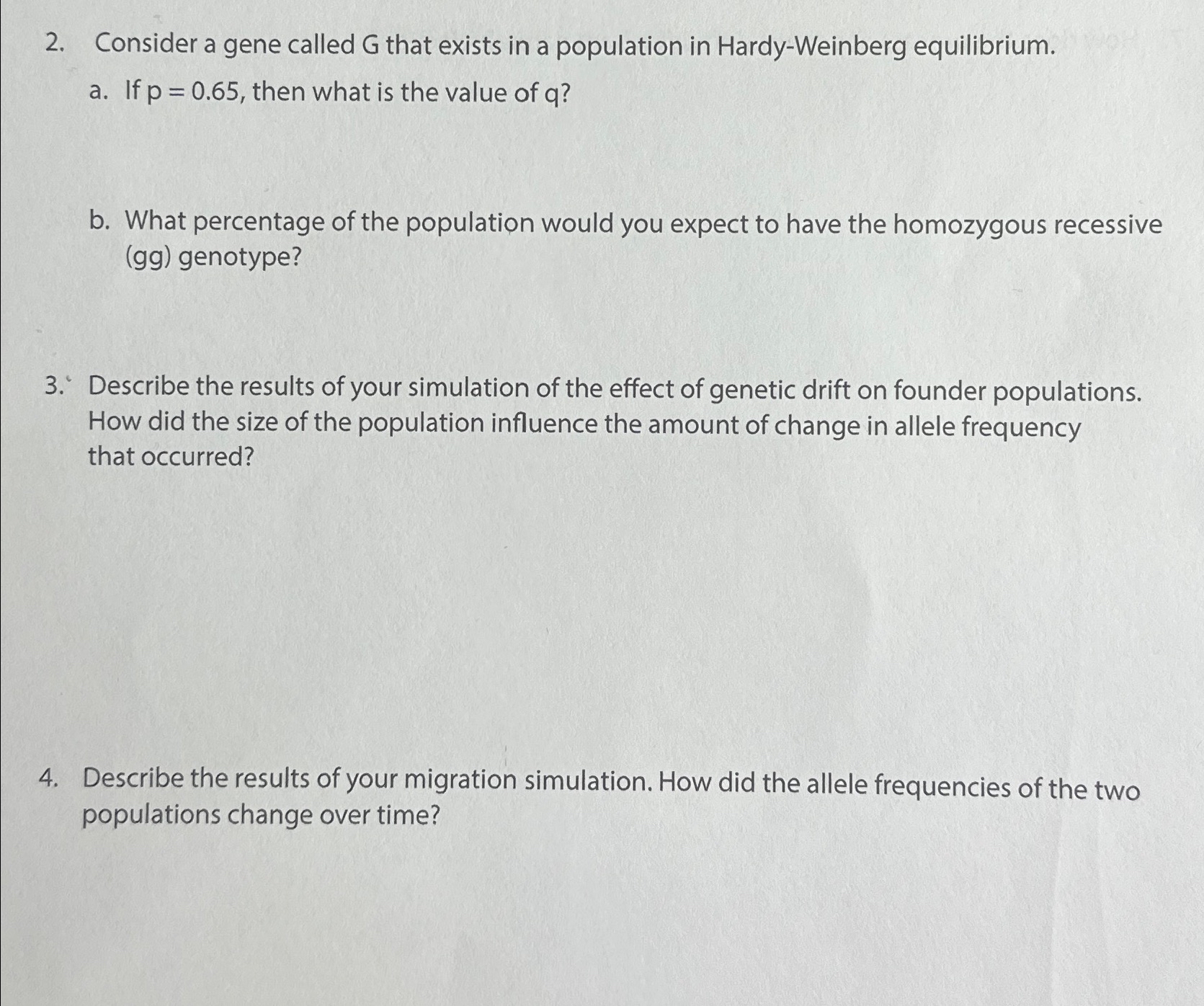 Solved Consider a gene called G ﻿that exists in a population | Chegg.com