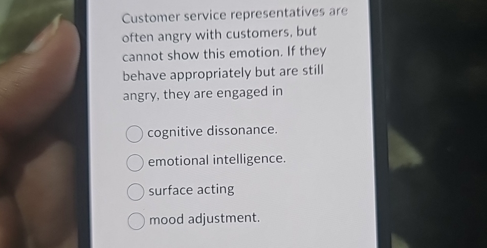 Solved Customer service representatives are often angry with | Chegg.com