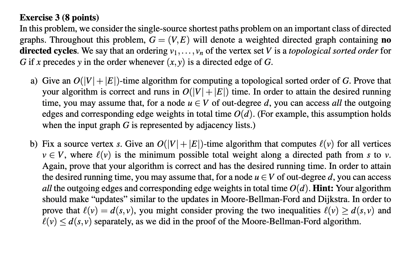 Solved Exercise 3 (8 ﻿points)In ﻿this problem, we ﻿consider | Chegg.com