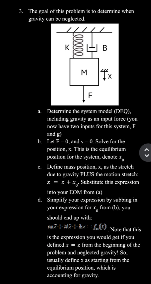Solved The goal of this problem is to determine when gravity | Chegg.com