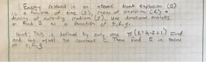 Solved Energy released in an atomic bomb explosion (E) is a | Chegg.com