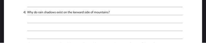 the leeward side of mountains is the rain shadow area