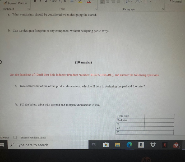 1 Normal Format Painter Clipboard Font a. What