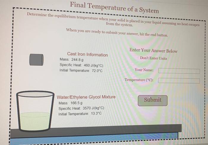 Solved Final Temperature Of A System Determine The | Chegg.com