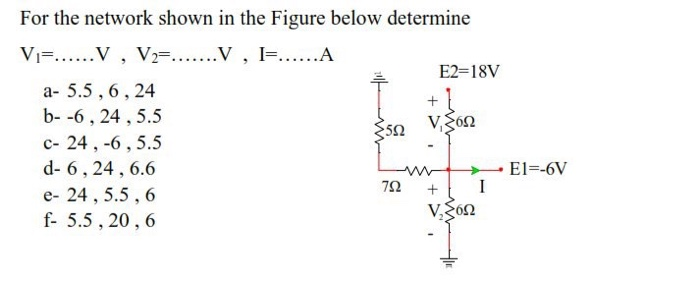 Solved For the network shown in the Figure below determine | Chegg.com