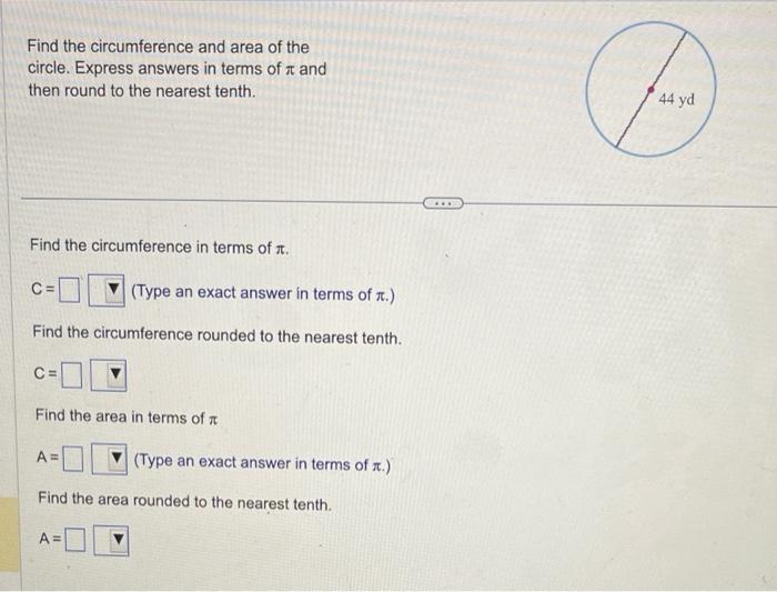 Solved Find The Circumference And Area Of The Circle. | Chegg.com