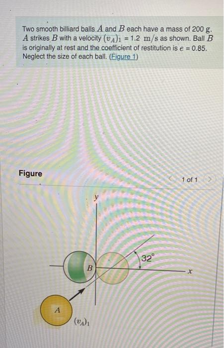 Solved Two Smooth Billiard Balls A And B Each Have A Mass Of | Chegg.com