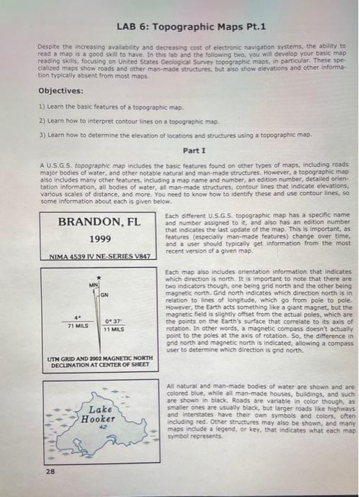 Solved LAB 6: Topographic Maps Pt.1 Despite the increasing | Chegg.com