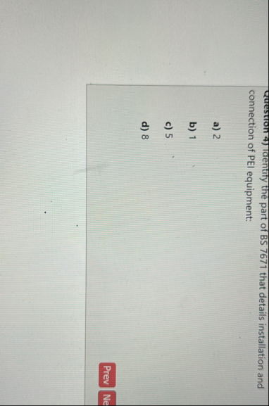 Solved part of BS 7671 that details installation and | Chegg.com