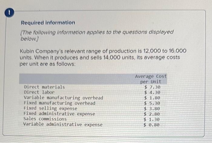 Solved Required 1 What Is The Incremental Manufacturing Chegg Com   Image