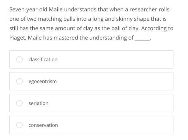 Solved Seven year old Maile understands that when a Chegg