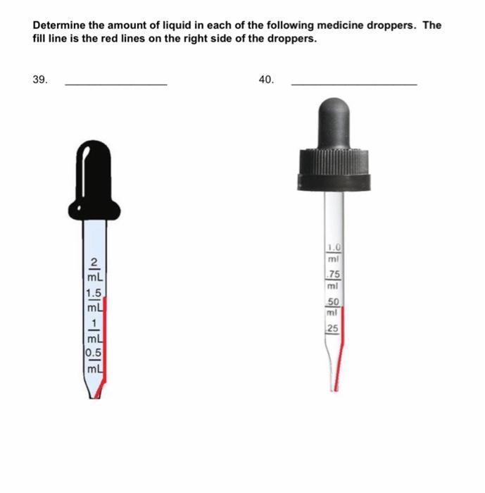Solved Determine the amount of liquid in each of the | Chegg.com