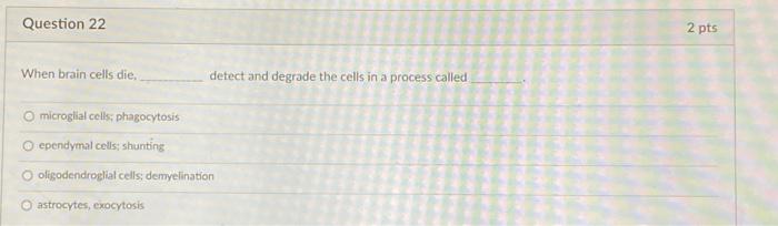 Question 22 2 Pts When Brain Cells Die Detect And Chegg Com
