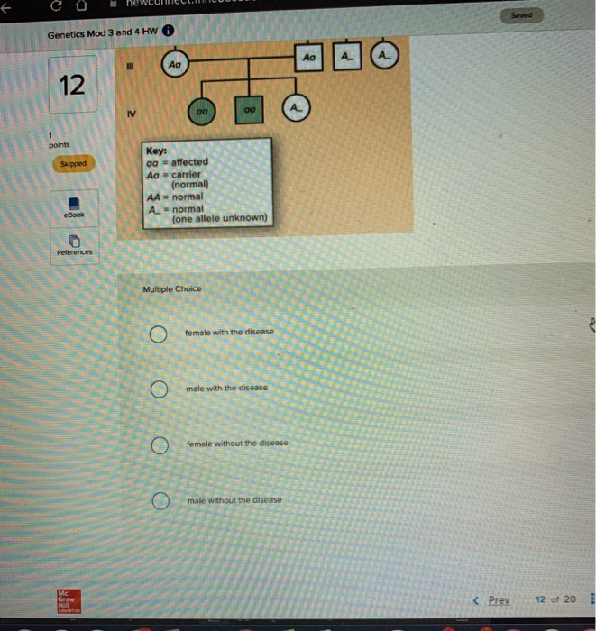Solved Interpreting pedigrees II For the following pedigree, | Chegg.com