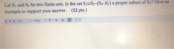 S2 Top Set Math Equations Solved Let S, and S2 be two finite sets. Is the set | Chegg.com