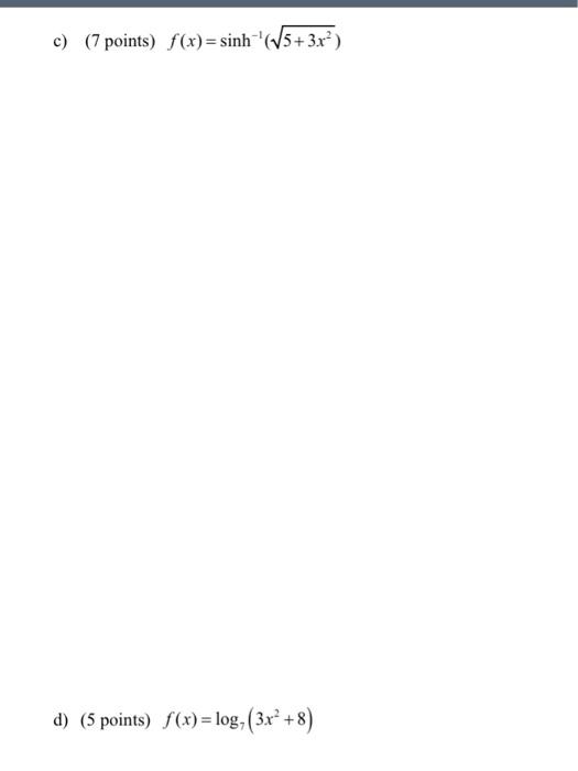 5. Find the derivative. Write your final answer(s) in | Chegg.com