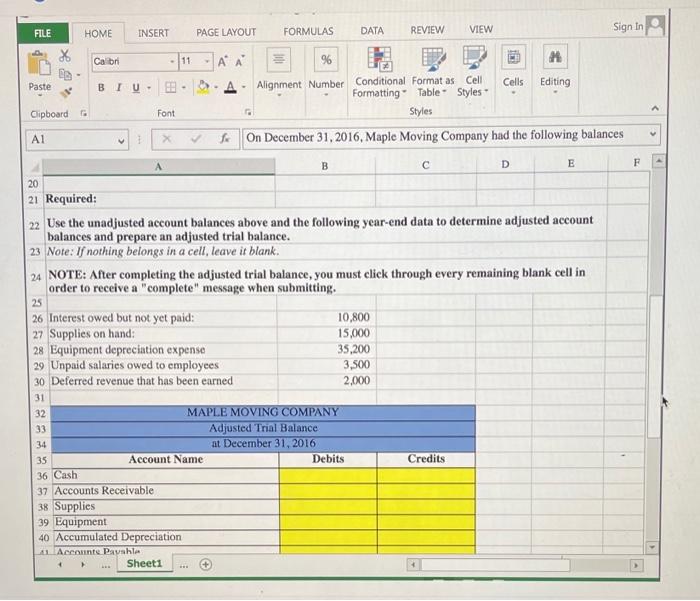 Solved this is an excel simulation for an accounting | Chegg.com