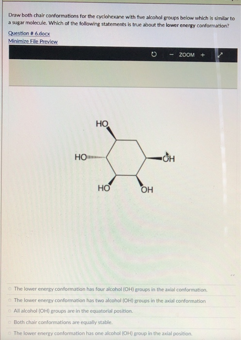 Solved Draw Both Chair Conformations For The Cyclohexane | Chegg.com