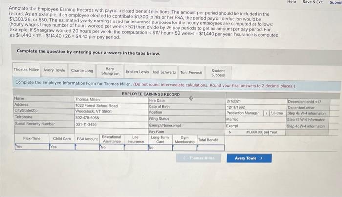 Chapter 4 Continuing Payroll Project (i)The | Chegg.com