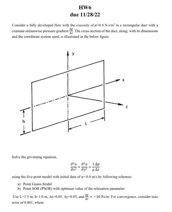 Solved Consider a fully developed flow with the viscosity of | Chegg.com