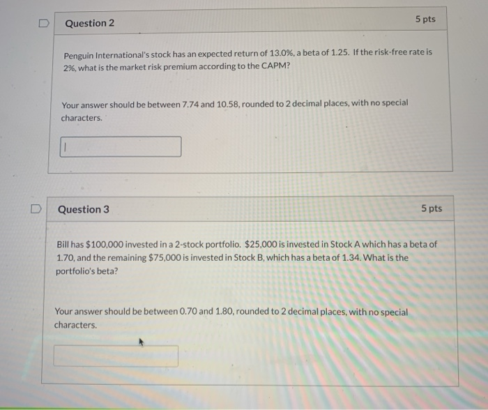 Solved Question 2 5 pts Penguin International's stock has an | Chegg.com