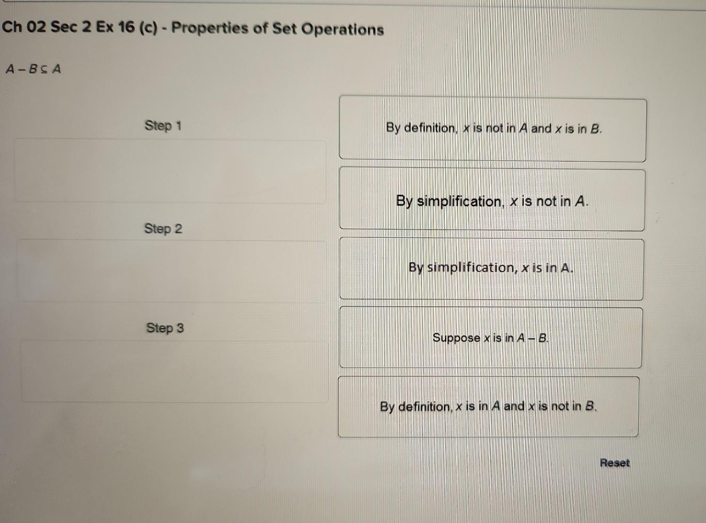 Ch 02 Sec 2 Ex 16 (c) - Properties of Set Operations | Chegg.com