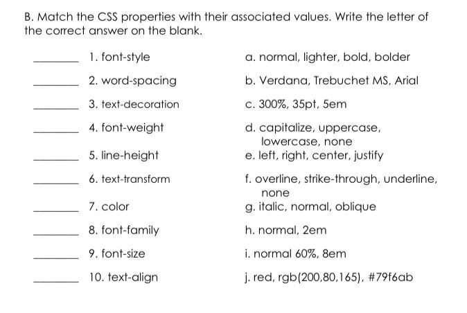 solved-b-match-the-css-properties-with-their-associated-chegg