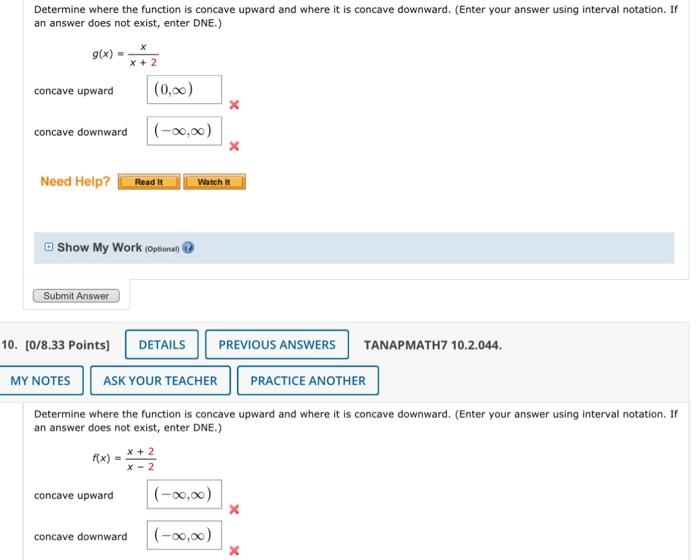 Solved Determine where the function is concave upward and | Chegg.com