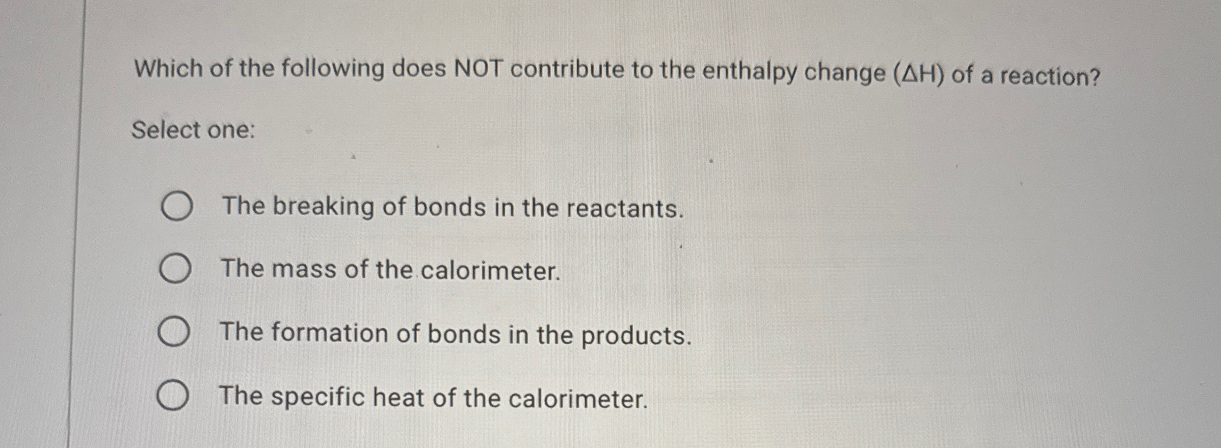 Solved Which of the following does NOT contribute to the