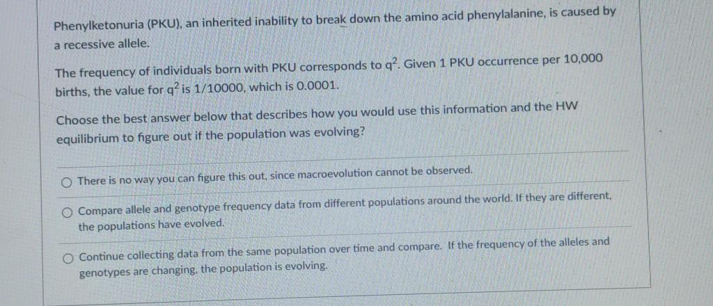 Solved Phenylketonuria PKU An Inherited Inability To Chegg