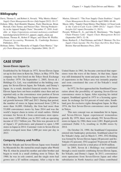 Solved Chapter 3 . Supply Chain Drivers and Metrics 73 | Chegg.com