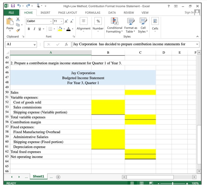 Solved 1. Analyze a mixed cost using the highlow method. 2.