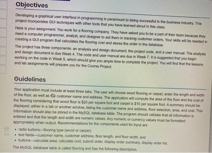 Solved Objectives Developing a graphical user interface in | Chegg.com
