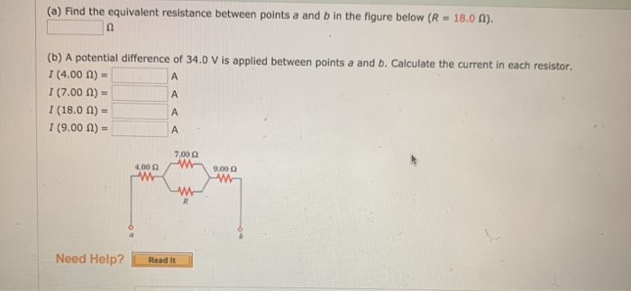 Solved (a) Find the equivalent resistance between points a | Chegg.com