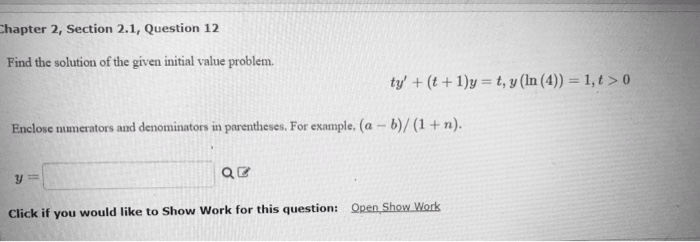 Solved Chapter 2, Section 2.1, Question 12 Find the solution | Chegg.com