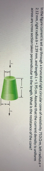 Solved In the figure current is set up through a truncated | Chegg.com
