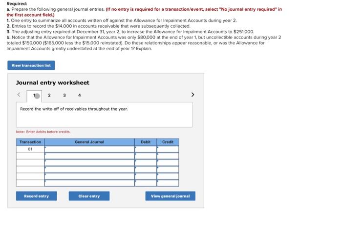 Solved Required: a. Prepare the following general journal | Chegg.com