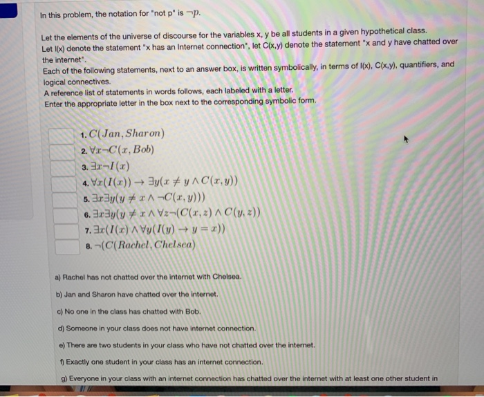 Solved In This Problem The Notation For Not P Is P Le Chegg Com