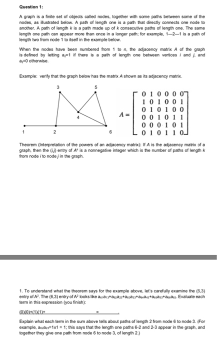 Solved Question 1 A Graph Is A Finite Set Of Objects Called Chegg