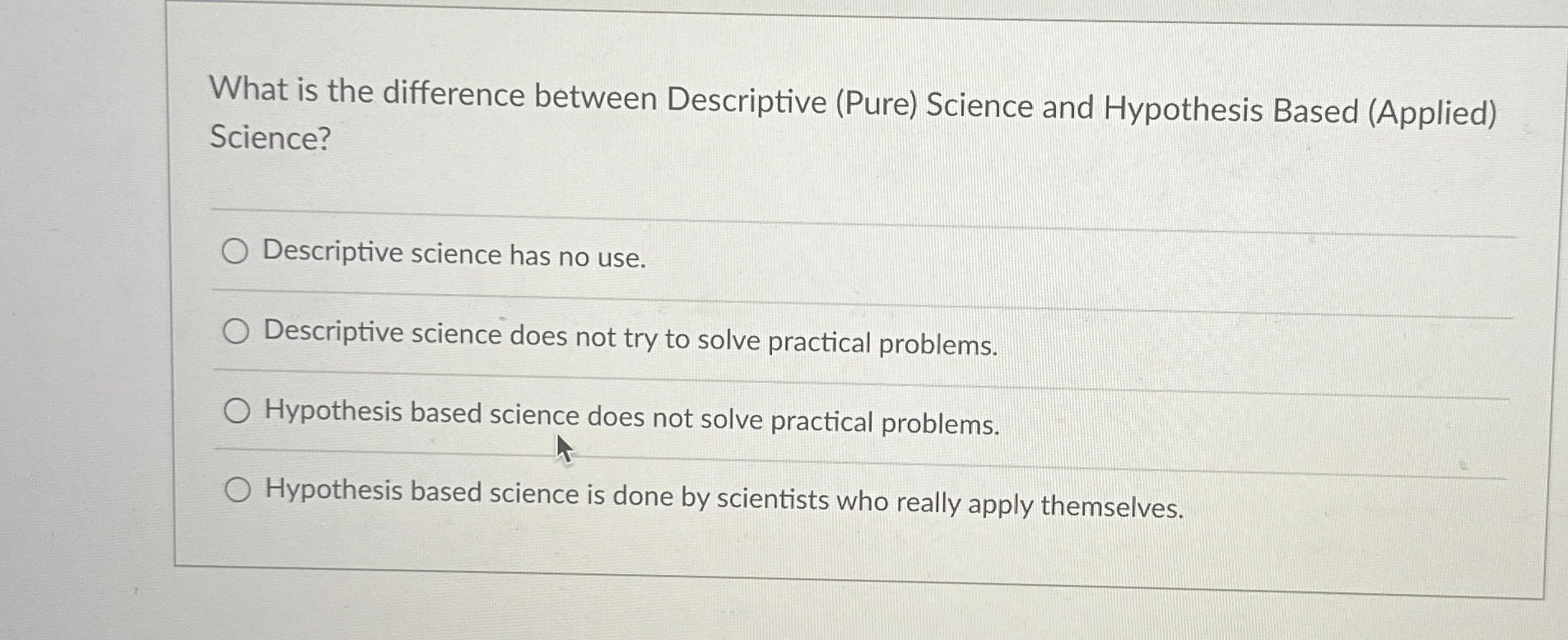 Solved What is the difference between Descriptive (Pure) | Chegg.com