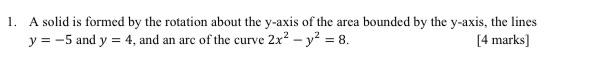 Solved A solid is formed by the rotation about the y-axis of | Chegg.com