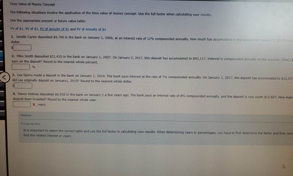Solved Time Value of Money Concept The following situations | Chegg.com