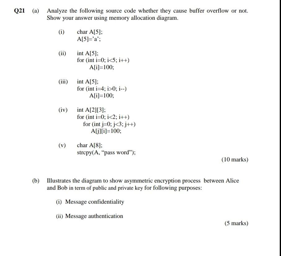Solved Q21 (a) Analyze the following source code whether | Chegg.com