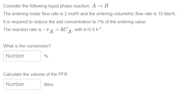 Solved ASAP. Consider the following liquid phase reaction: | Chegg.com