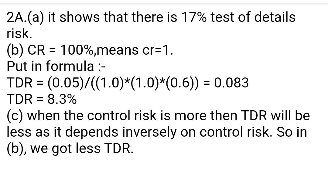audit risk model formula