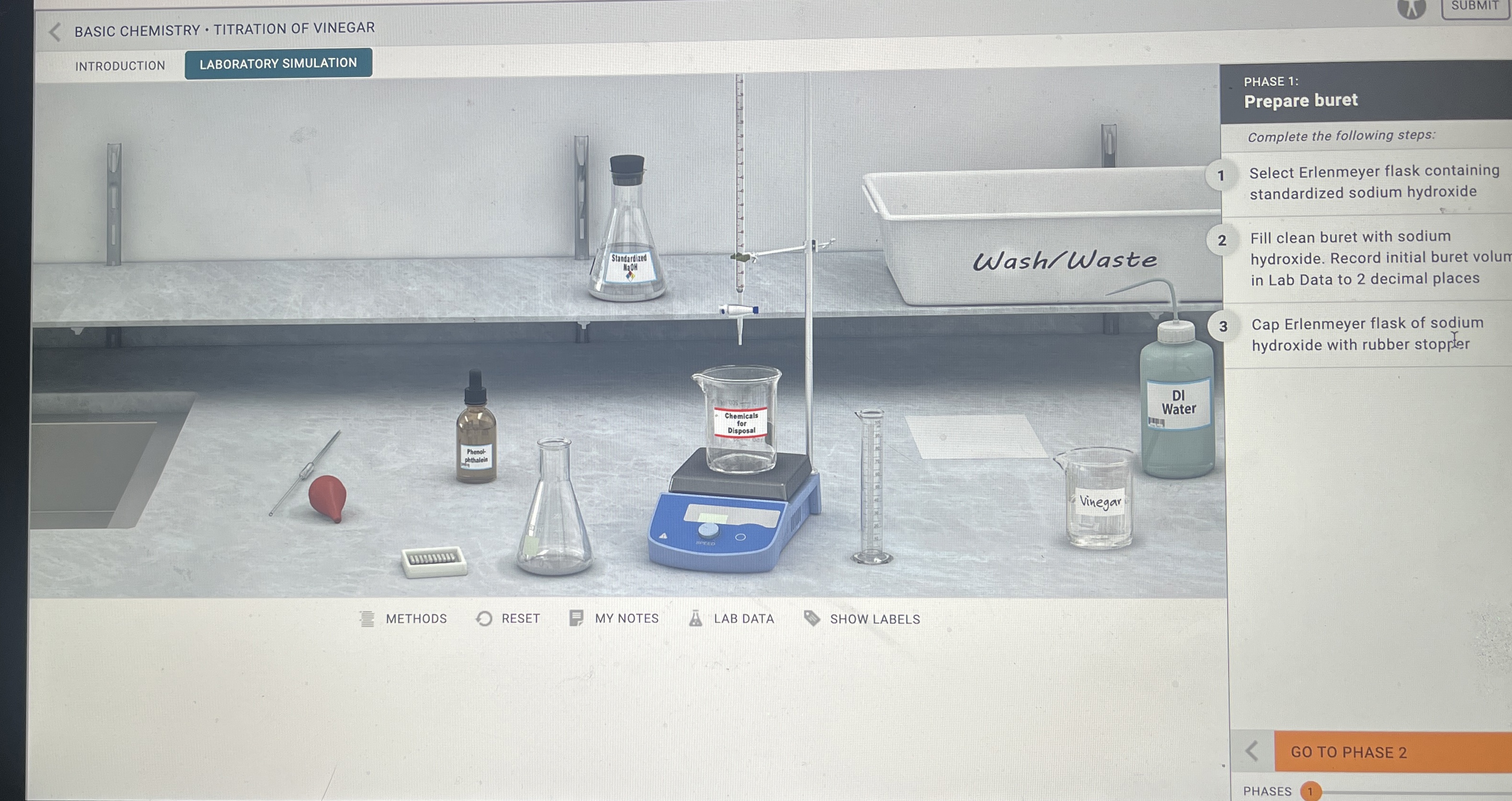 BASIC CHEMISTRY ﻿TITRATION OF VINEGARPHASE