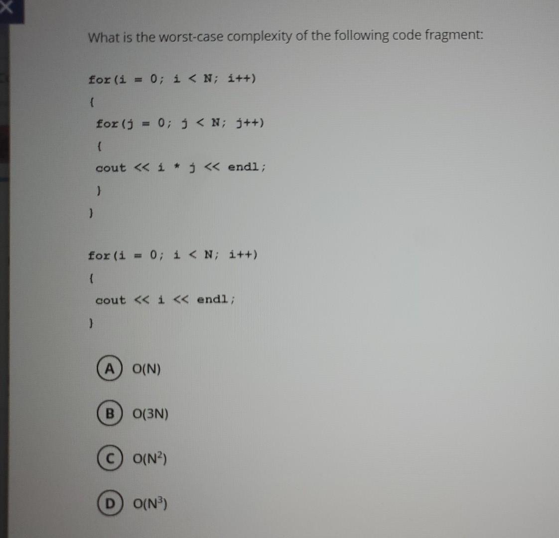Solved What is the worst-case complexity of the following | Chegg.com