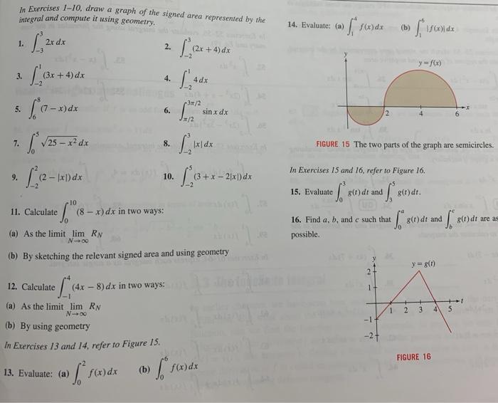 Solved In Exercises 1-10, draw a graph of the signed area | Chegg.com