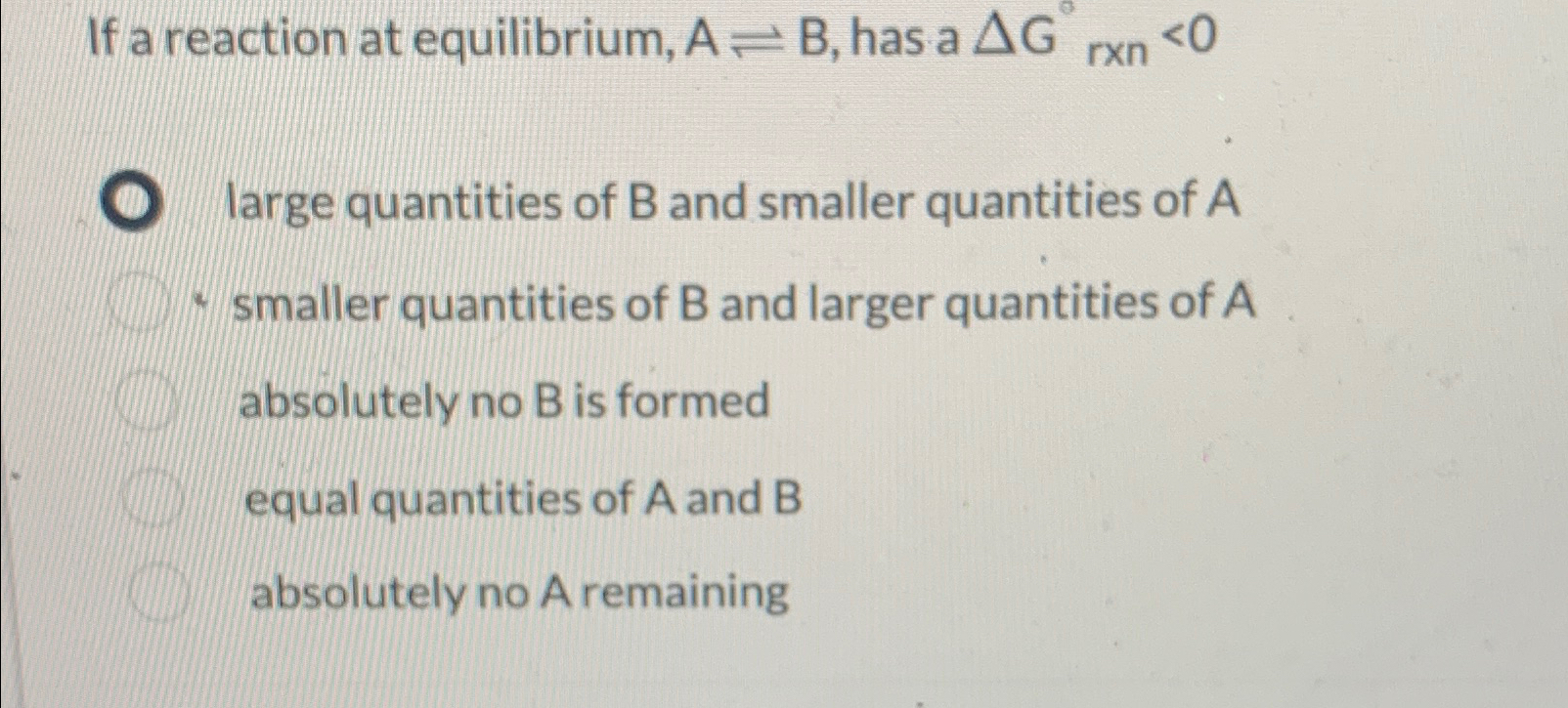 Solved If A Reaction At Equilibrium, A⇌B, ﻿has A | Chegg.com