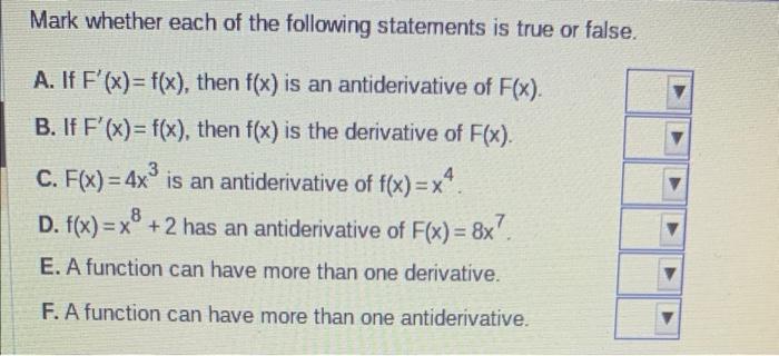 Solved Mark whether each of the following statements is true | Chegg.com